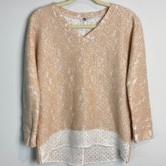 Kut from the Kloth V-neck Lace Pullover Shirt M - Picture 1 of 5